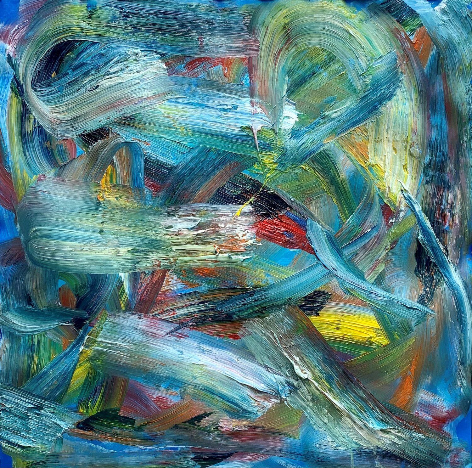 Oil on canvas painting by artist Wesley Eberle on Hydra Island Greece