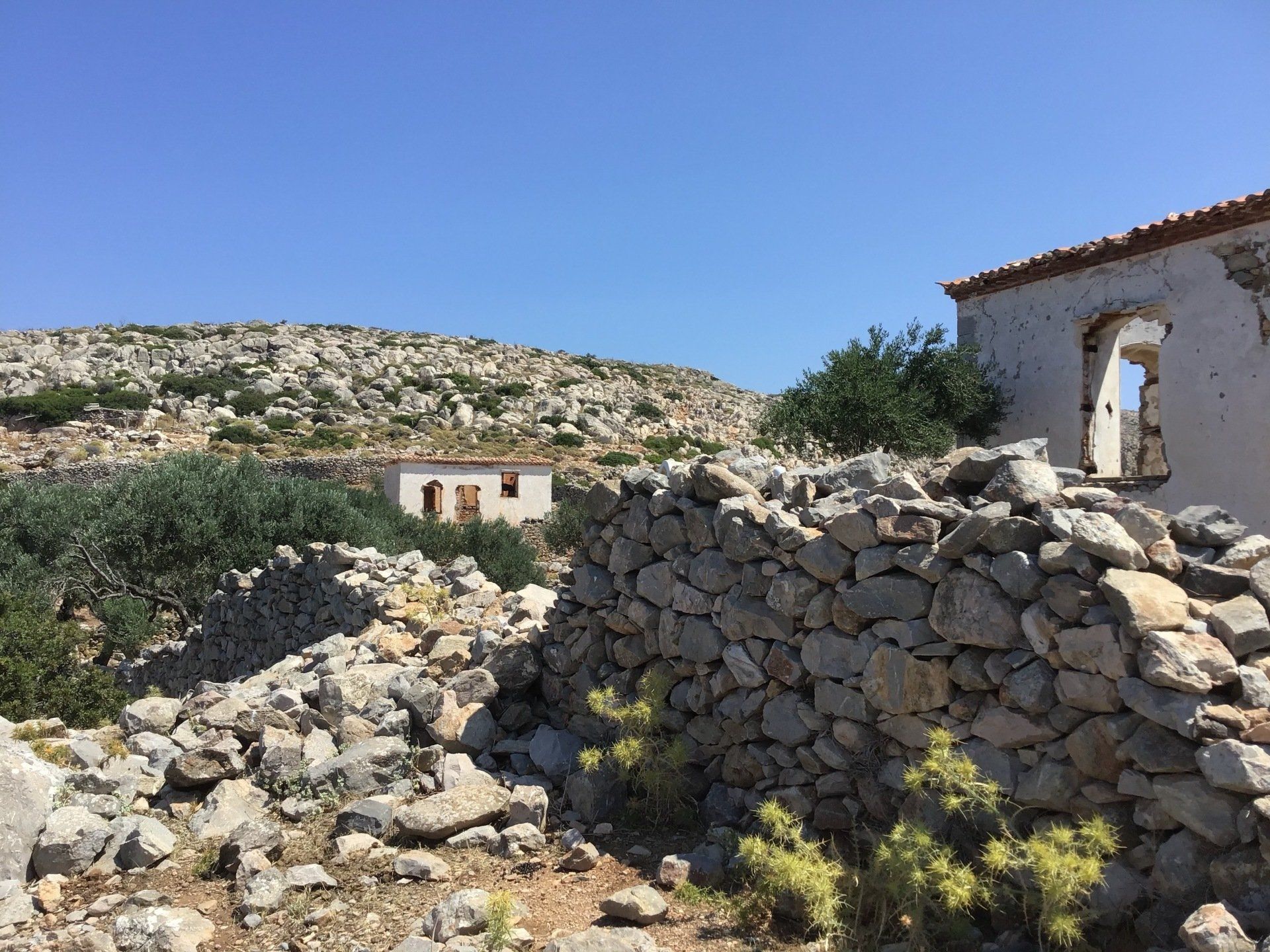 Views of Episkopi in the centre of Hydra Island Greece. A wonderful long walk on an off-season day with phenomenal views as a reward while you eat your picnic.
