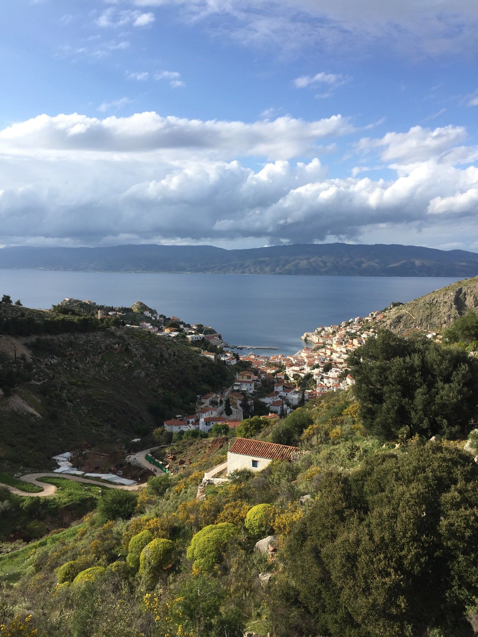 The Kala Pigadia area of Hydra Island Greece.