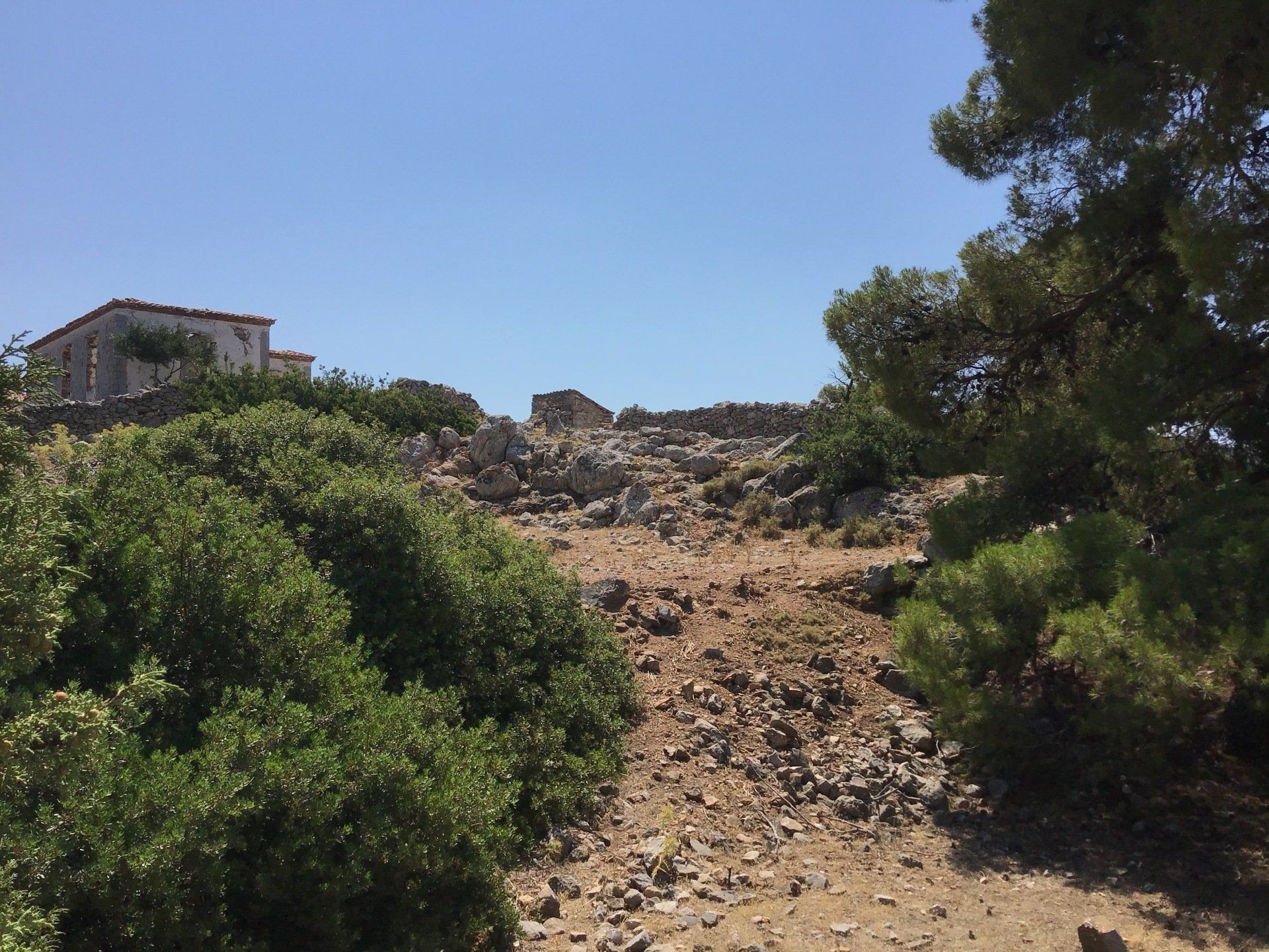 Views of Episkopi in the centre of Hydra Island Greece. A wonderful long walk on an off-season day with phenomenal views as a reward while you eat your picnic.