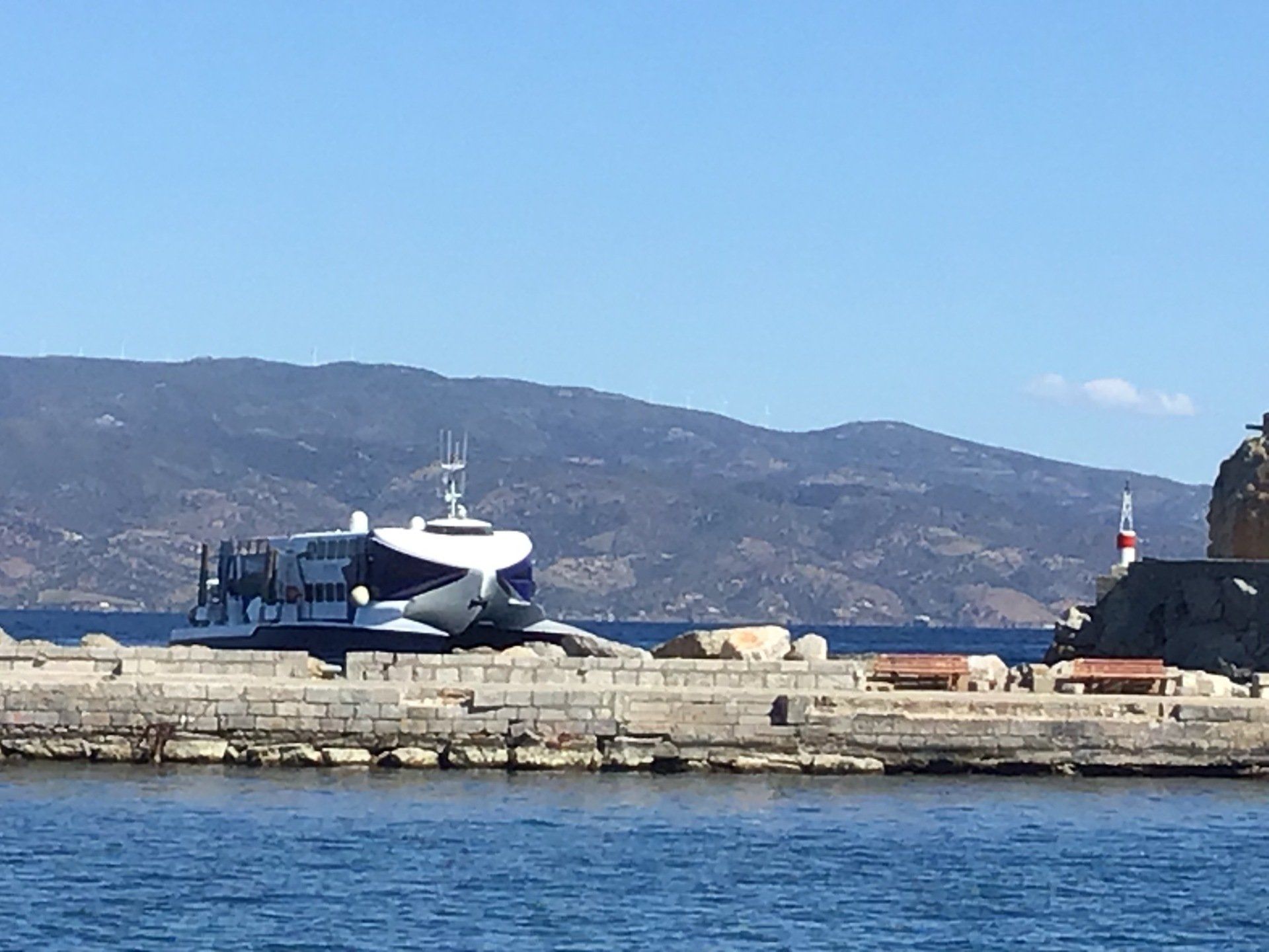 Alpha Lines Passenger Catamaran Service between Piraeus Athens and Hydra Island Greece.