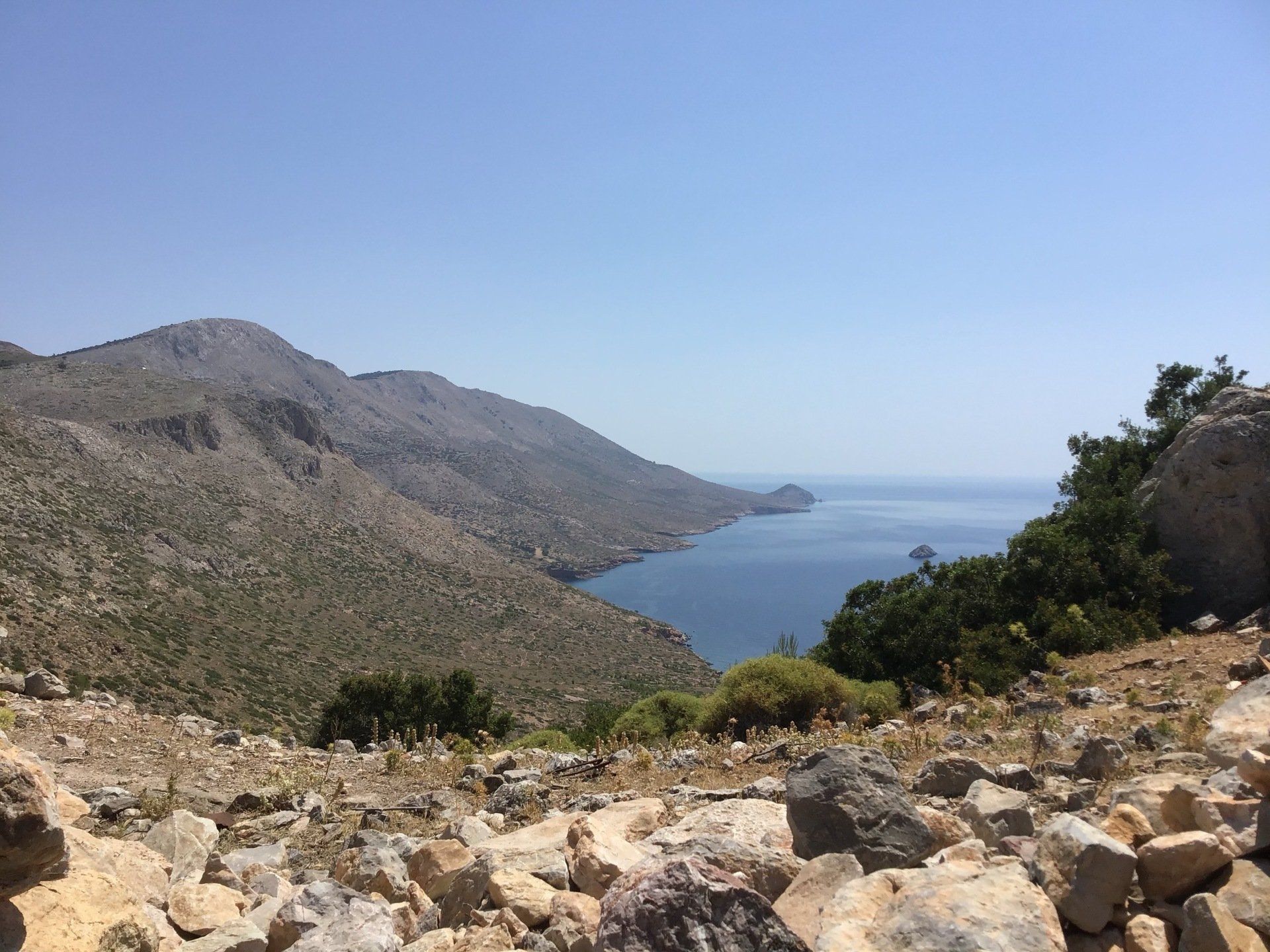 Views of Episkopi in the centre of Hydra Island Greece. A wonderful long walk on an off-season day with phenomenal views as a reward while you eat your picnic.