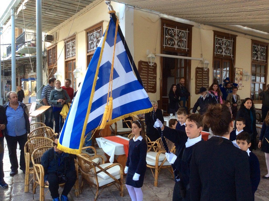 Ohi Day Parade on Hydra Island Greece