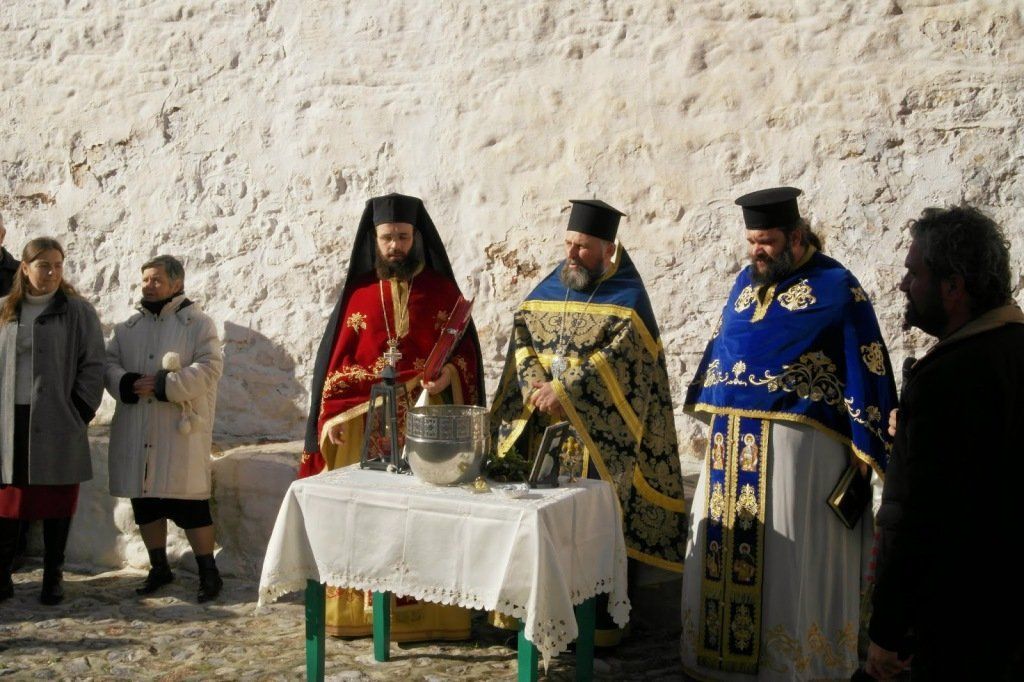 Photo credit Splioti Spiliotis Sanctification of the waters at Kala Pigadi on Hydra Island Greece - Epiphany