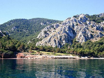 Eleni Sea Taxi driven by Marina Lazou of Hydra Island Greece.
