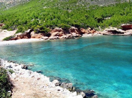 Eleni Sea Taxi driven by Marina Lazou of Hydra Island Greece.