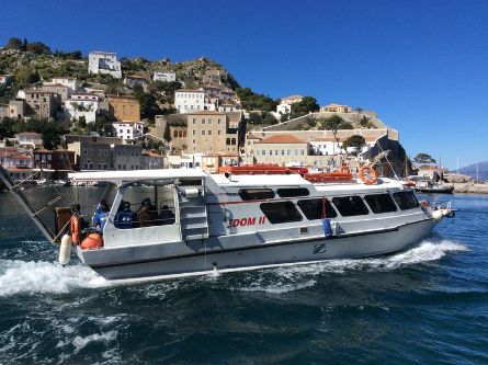 Hydra Lines, Freedom Passenger Ferries between Hydra Island and mainland Metochi. Freedom disembarkation point in Hydra Harbour