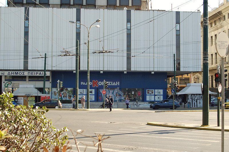 From AIA, get off here and cross the road at the lights. X96 Express Bus ticket kiosk at Athens International Airport Greece