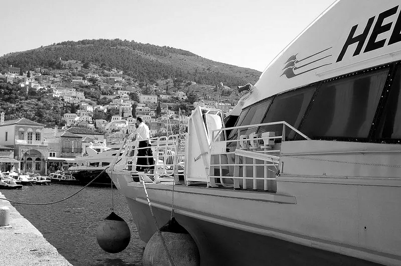 Arriving at Hydra on a Hellenic Flying Cat from Piraeus