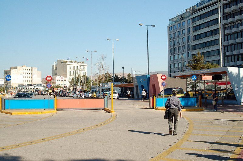 The inner harbour road, walk all the way to the end to Gate E8. The inner harbour road at Piraeus Port Athens.