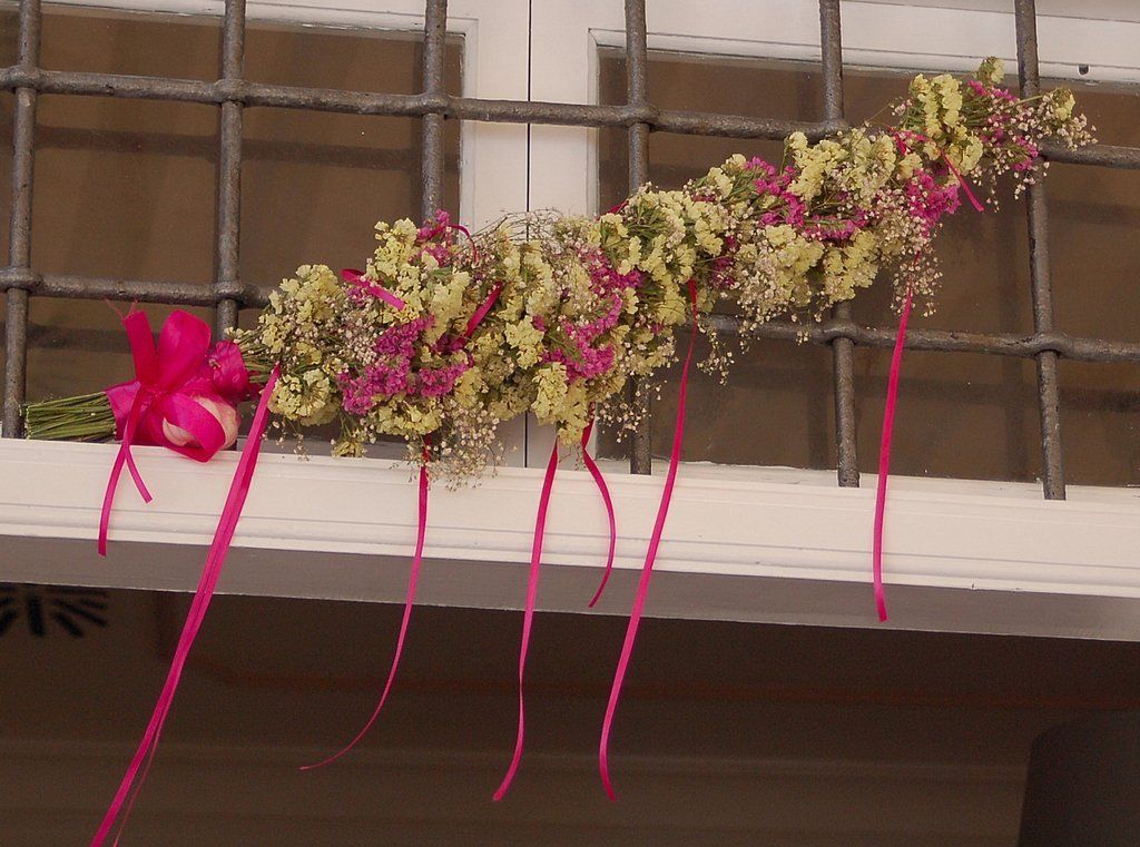 May day flowers on Hydra Island Greece.