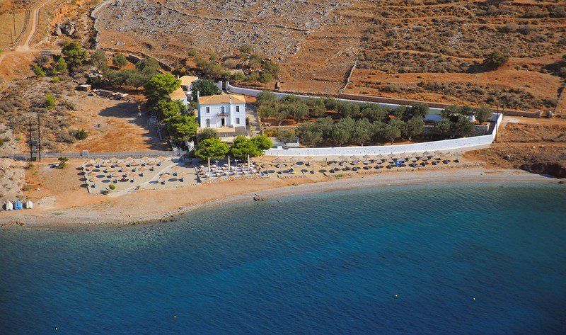 Vlychos Plakes Beach - beaches on Hydra Island Greece.