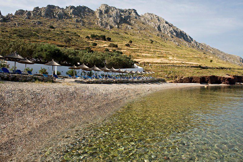 Vlychos Plakes Beach - beaches on Hydra Island Greece.
