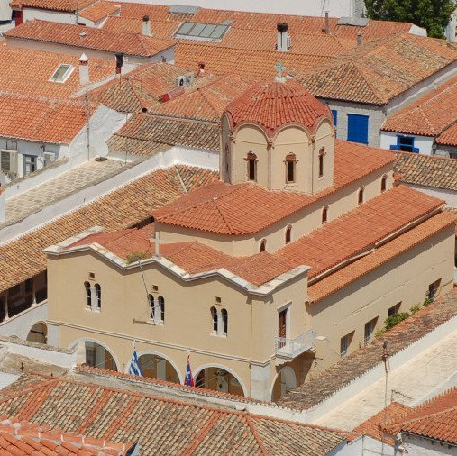 Cathedral of the Assumption of the Virgin Mary on Hydra Island Greece