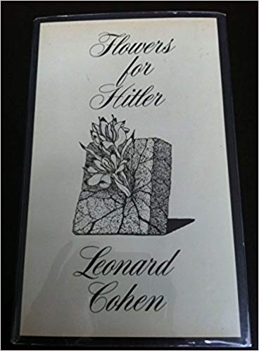 Book cover for Flower For Hitler by Leonard Cohen published when he was living on Hydra Island Greece with link from HydraDirect to Amazon