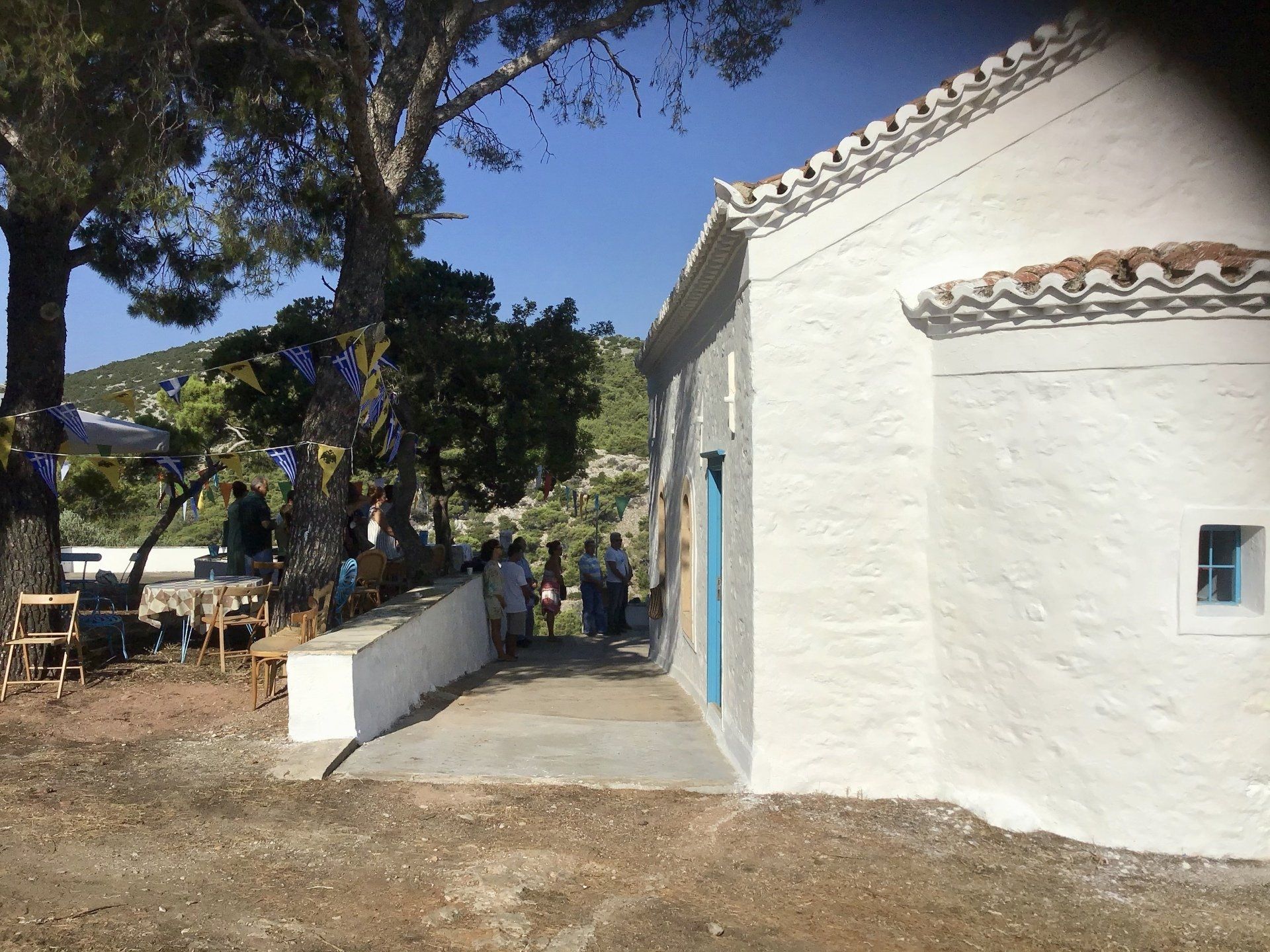 Ag Anargyros name day service and open house at Episkopi as guest of Sotirios Iliadis, July 4th 2020 on Hydra Island Greece.