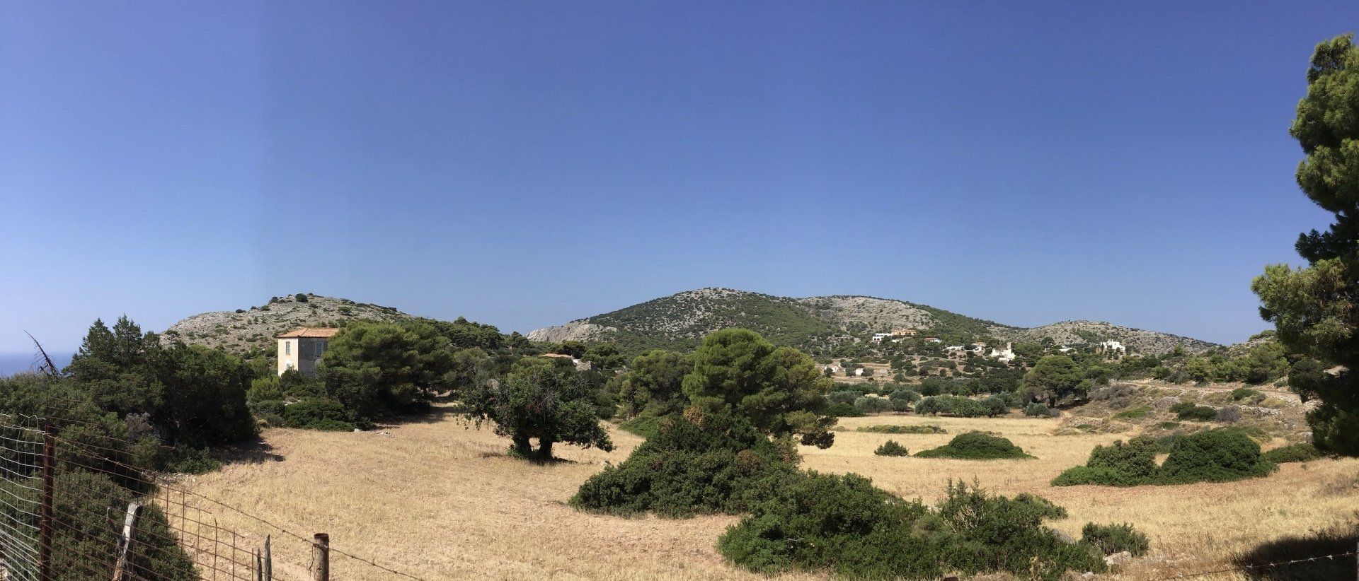 Views of Episkopi in the centre of Hydra Island Greece. A wonderful long walk on an off-season day with phenomenal views as a reward while you eat your picnic.