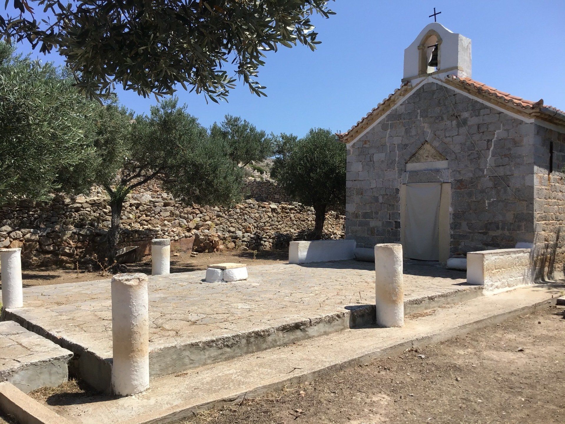 Views of Episkopi in the centre of Hydra Island Greece. A wonderful long walk on an off-season day with phenomenal views as a reward while you eat your picnic.