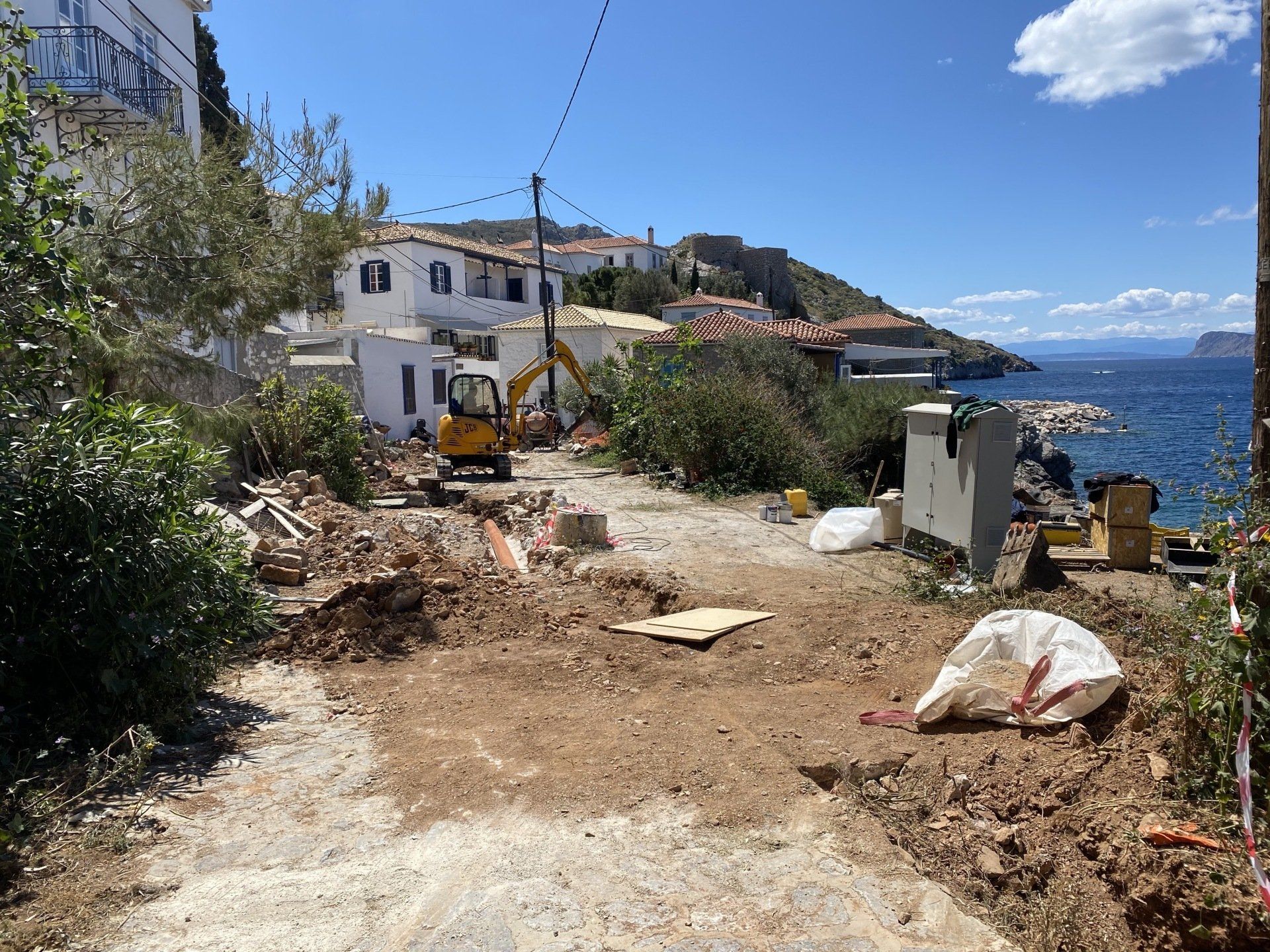 Construction and repairs on Hydra island Greece