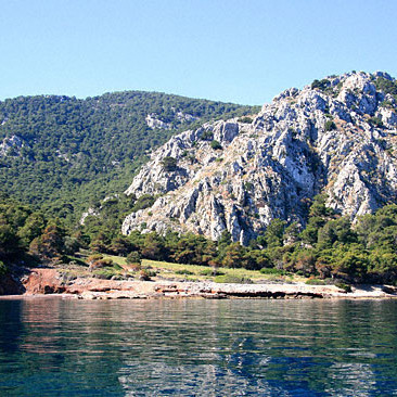 Kaoumithi Beach on Hydra Island Greece