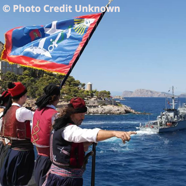 Kountouriotis Festival (August) on Hydra Island Greece.
