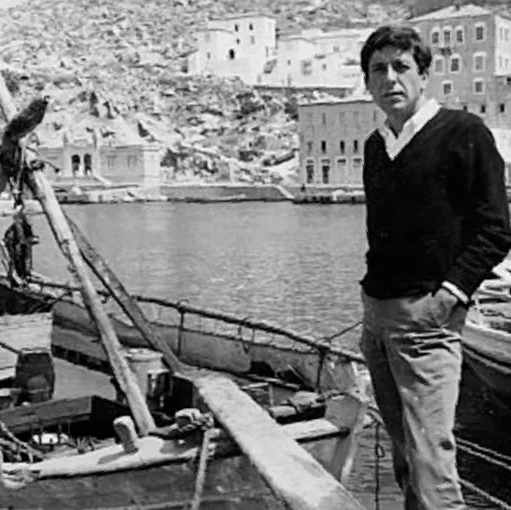 Leonard Cohen during the time he lived on Hydra Island Greece in the '60s.