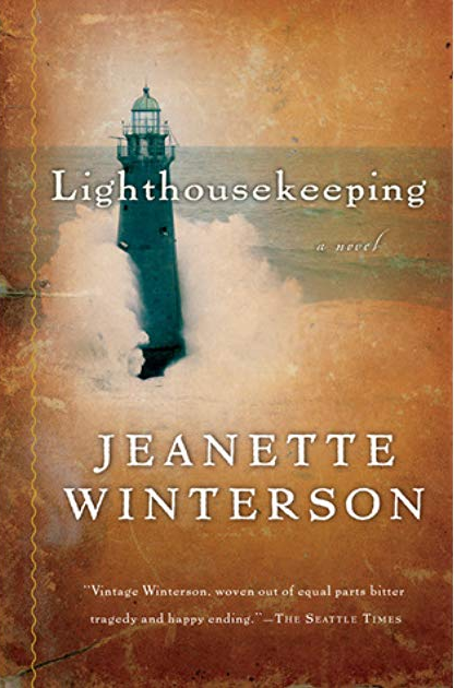 Book cover of Lighthousekeeping by Jeanette Winterson with link from HydraDirect to Amazon.