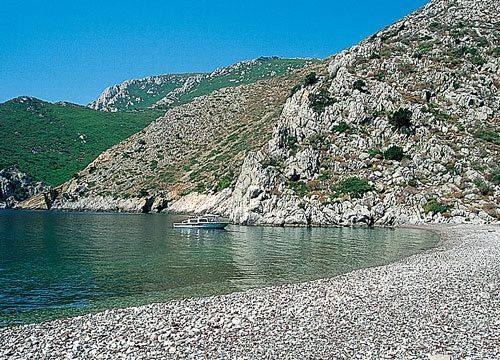 Eleni Sea Taxi driven by Marina Lazou of Hydra Island Greece.
