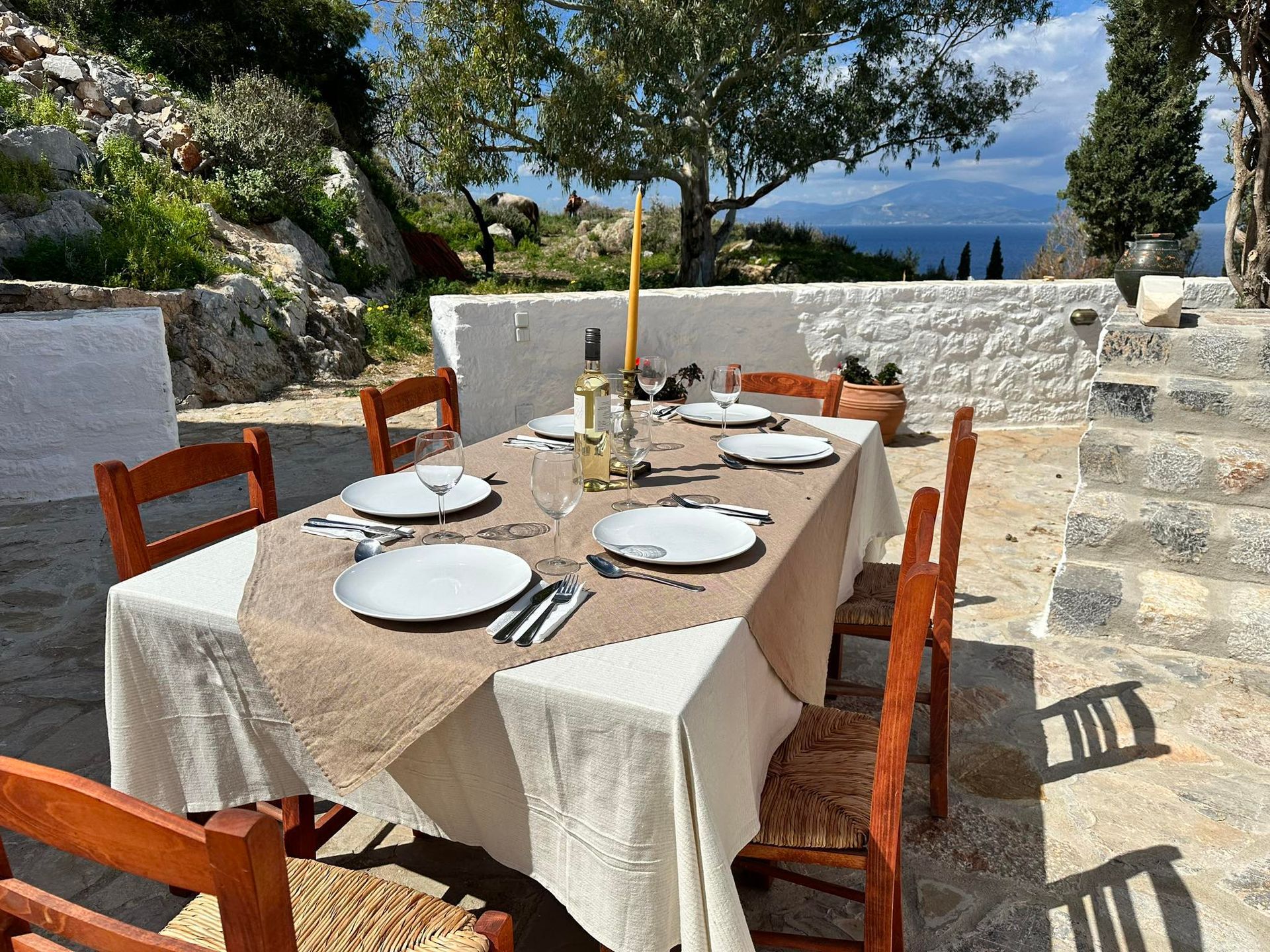 Wedding guest location at Hydra Homesteads, luxury holiday accommodation on Hydra Island Greece.