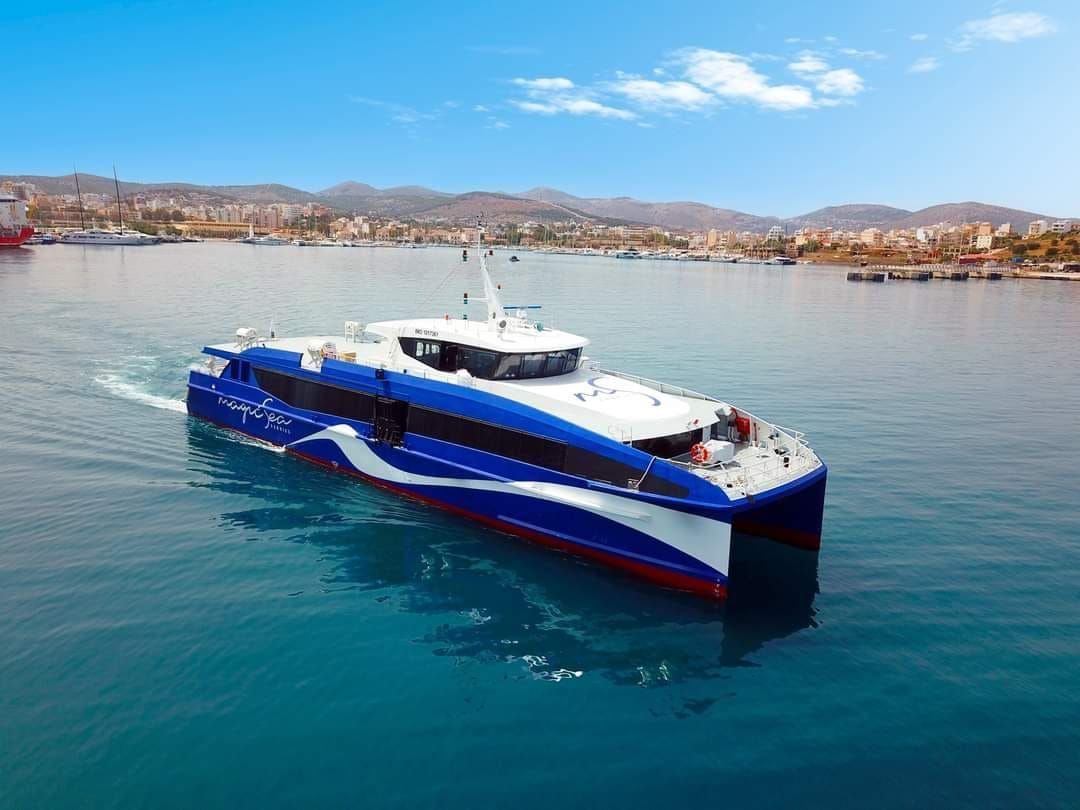 Magic Sea Ferries operate fastcat passenger ferries connecting Piraeus to Hydra via Aegina.