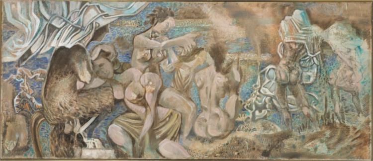 Mythical Creatures On The Beach 1971 Nikos Hadjikyriakos-Ghikas, Hydra Artists