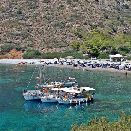 Nikolaos Beach on Hydra Island Greece