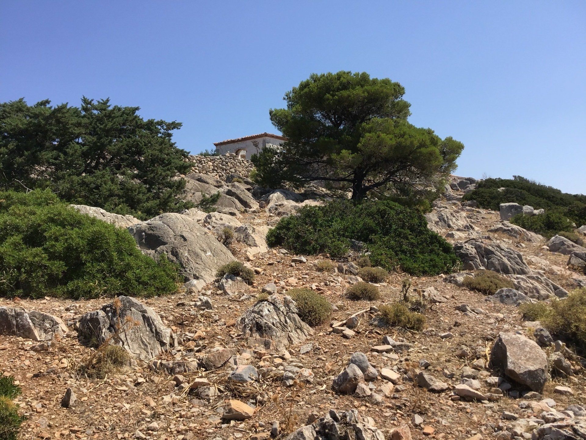 Views of Episkopi in the centre of Hydra Island Greece. A wonderful long walk on an off-season day with phenomenal views as a reward while you eat your picnic.