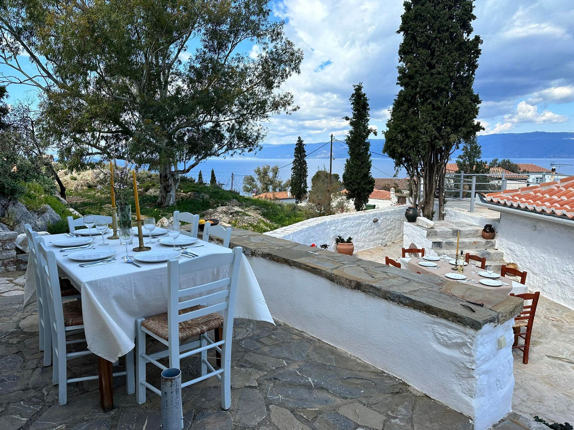 Ideal small, private celebration location at Hydra Homesteads, luxury holiday accommodation on Hydra Island Greece.