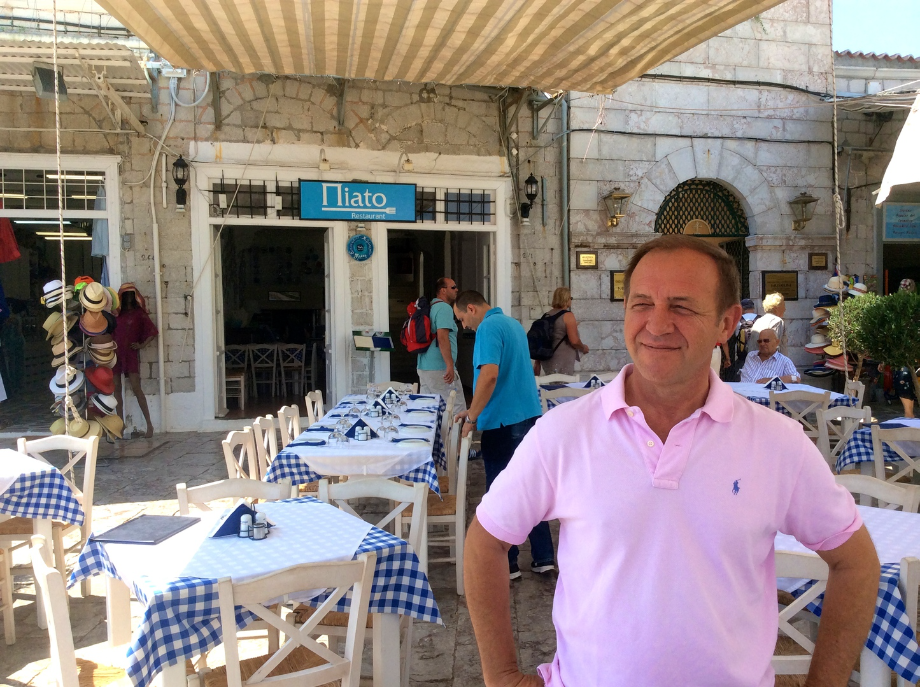 Adonis at Piato Restaurant on Hydra Island Greece, in the HydraDirect Restaurant Guide