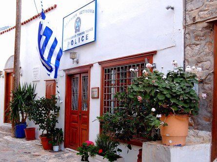 Police Station on Hydra Island Greece