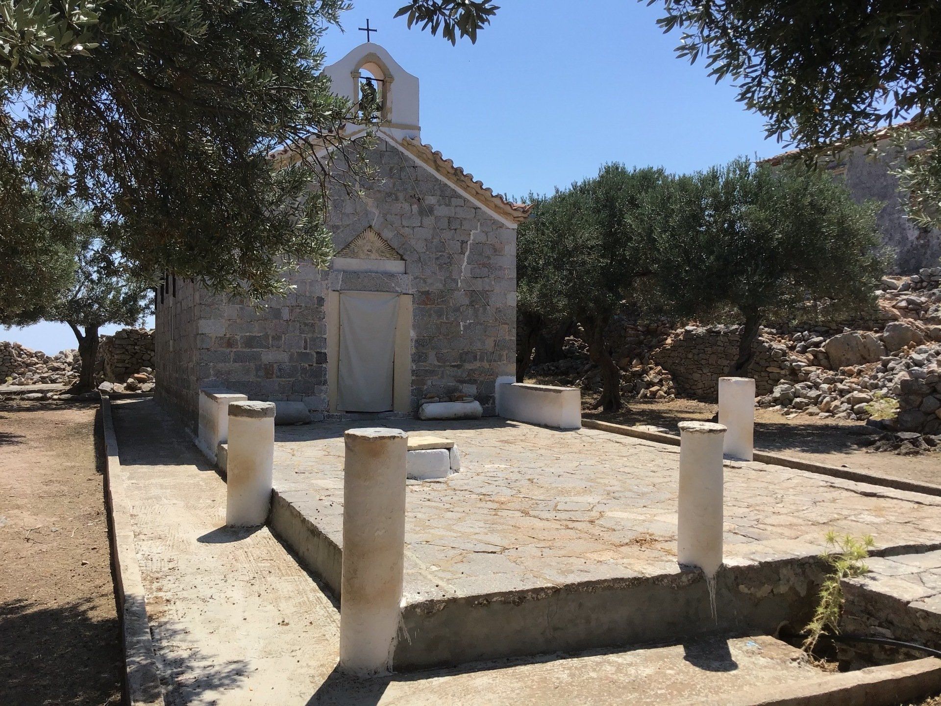 Views of Episkopi in the centre of Hydra Island Greece. A wonderful long walk on an off-season day with phenomenal views as a reward while you eat your picnic.