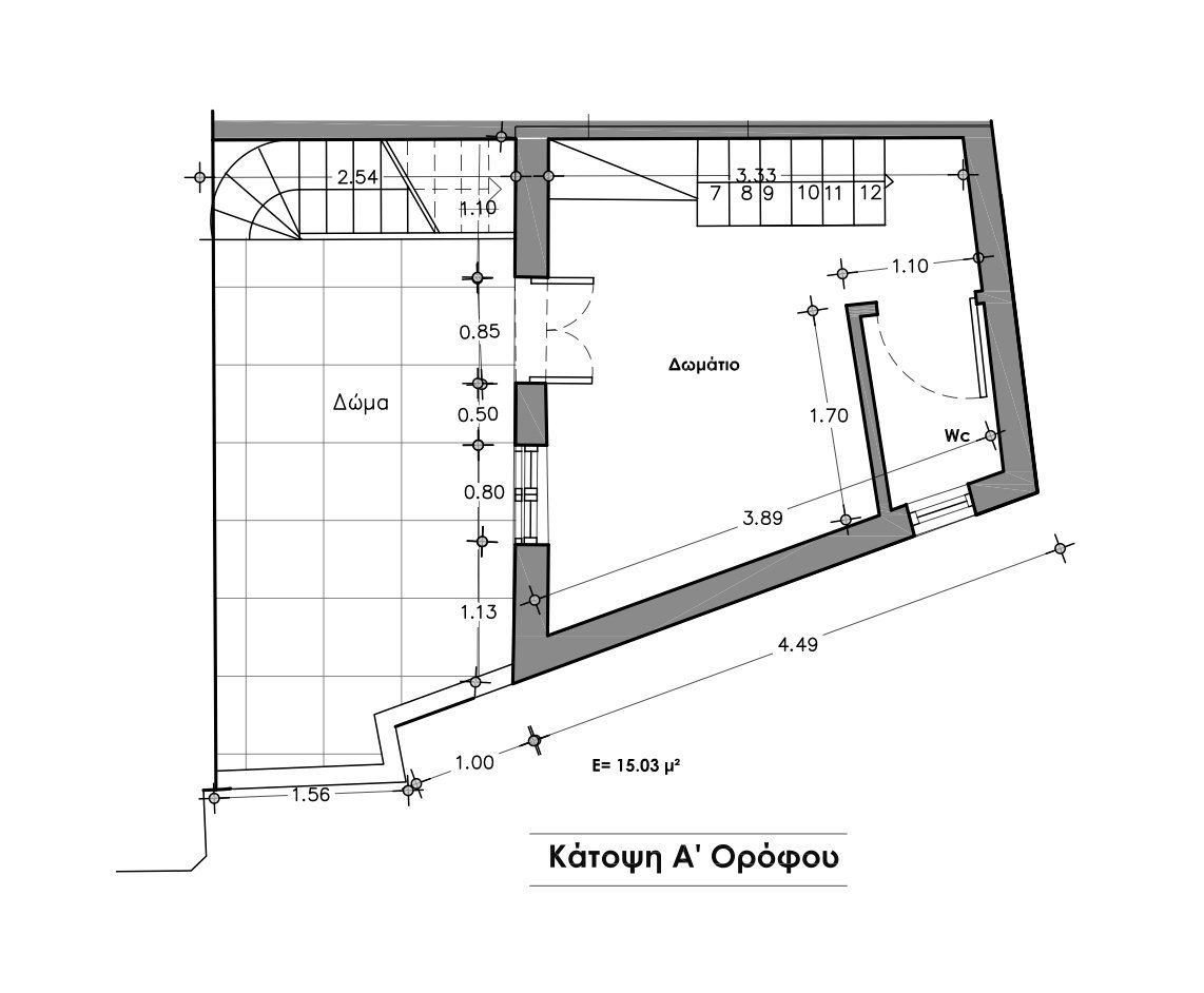 Plans for Corner Town House for sale on Hydra Island.