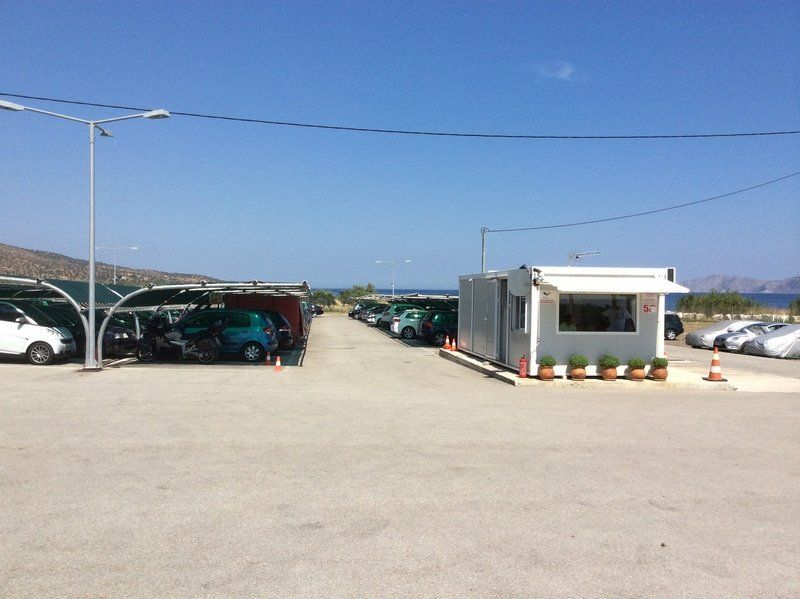 Metochi (mainland Greece), secure parking, then passenger ferry to Hydra Island Greece