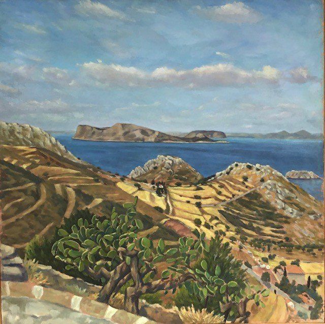Artist Adam Shapiro, paintings from his Hydra Island collection - Artists on Hydra Island Greece.