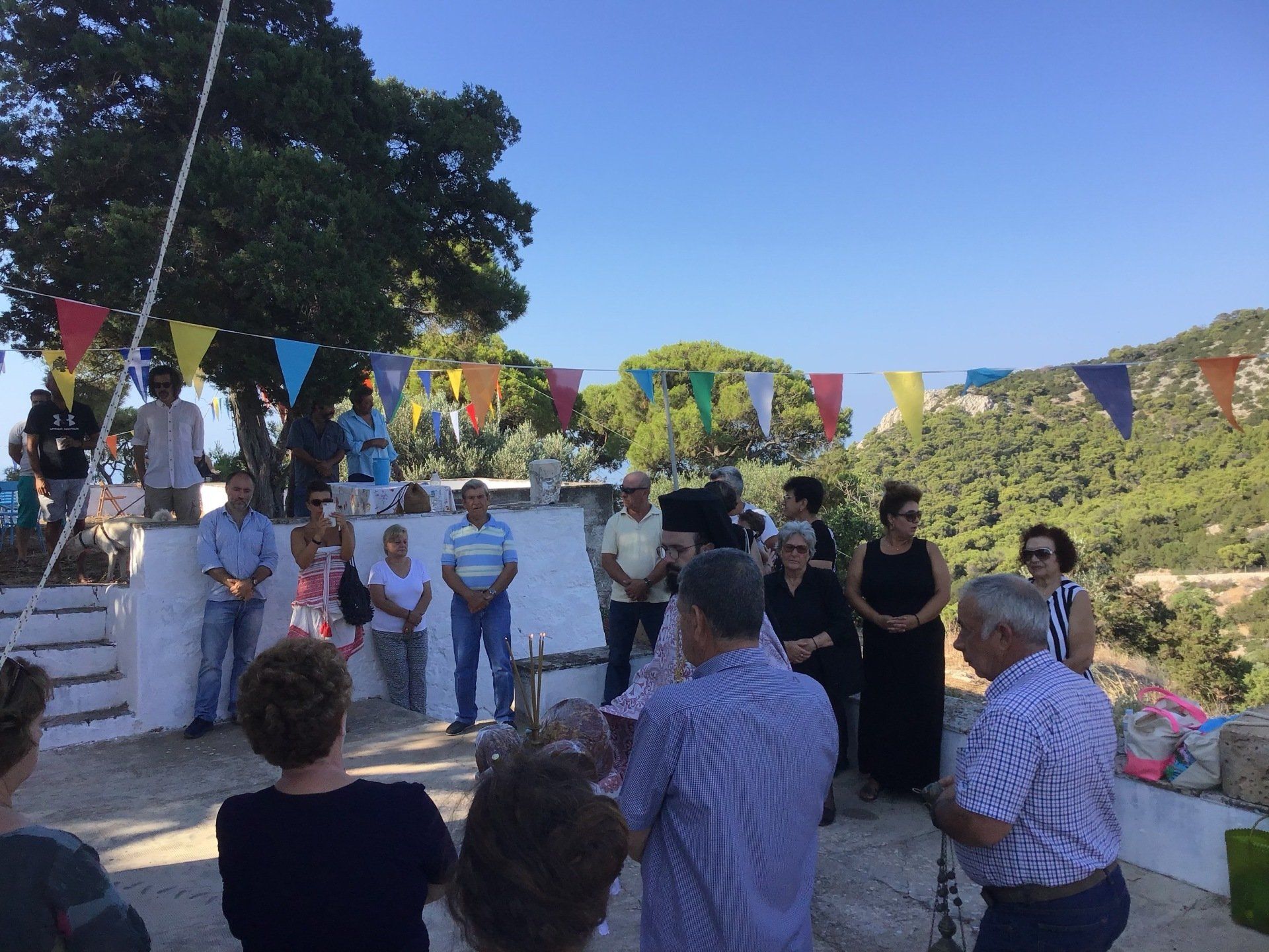 Ag Anargyros name day service and open house at Episkopi as guest of Sotirios Iliadis, July 4th 2020 on Hydra Island Greece.