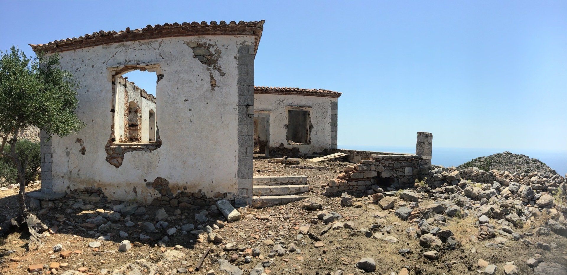 Views of Episkopi in the centre of Hydra Island Greece. A wonderful long walk on an off-season day with phenomenal views as a reward while you eat your picnic.