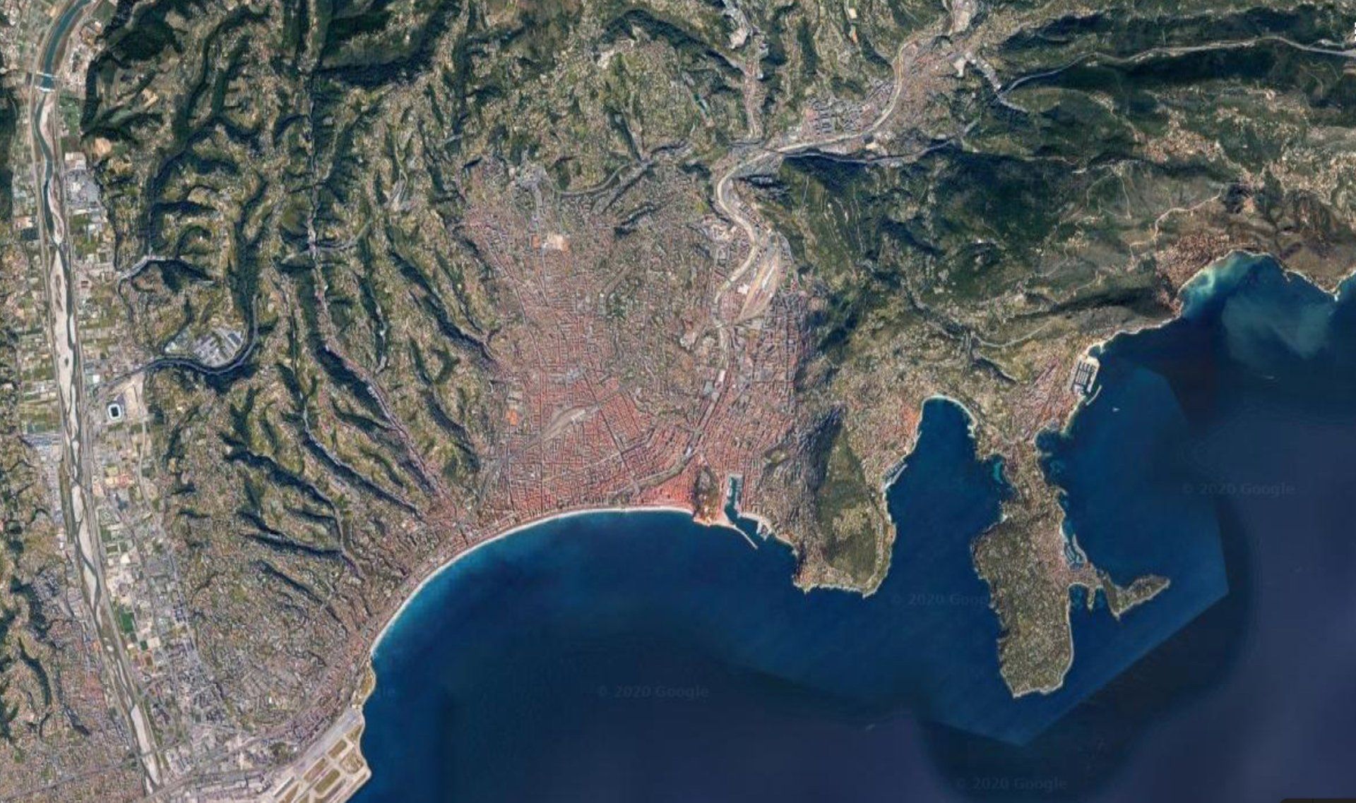 Nice Côte d'Aur Vue du ciel Architecte