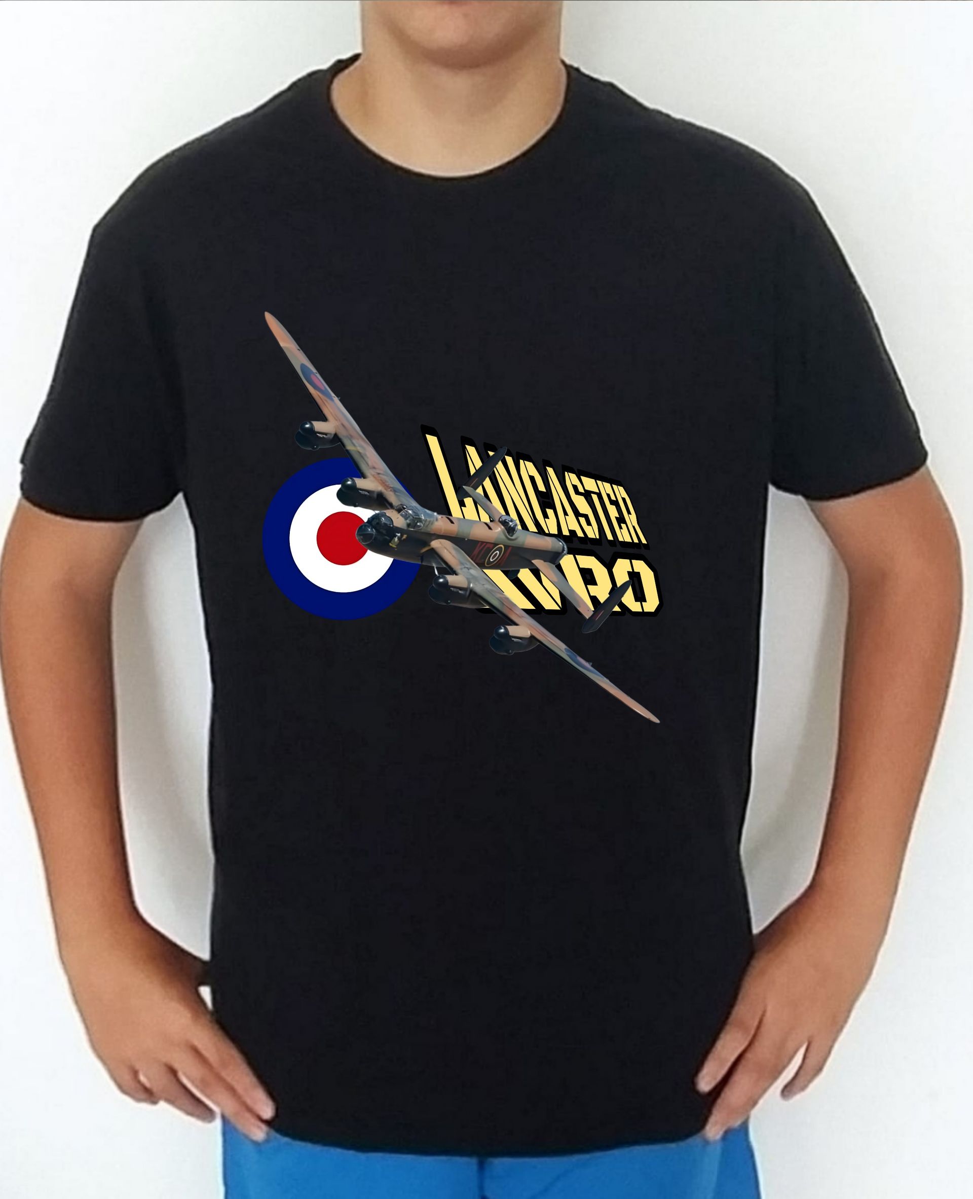 Camiseta aviones combate 2WW UK Avro Lancaster nº1 Camiseta, t-shirt, playera, del catálogo de CamisetasMilitares.com en la colección aviones de combate 2 W.W. de UK Inglaterra Avro Lancaster