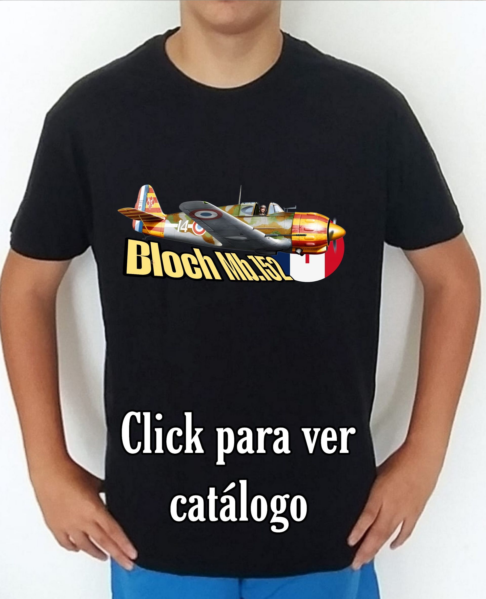 Colección camisetas aviones de combate 2WW Francia Bloch MB.152 Camiseta/t-shirt/playera, del catálogo de CamisetasMilitares.com en la colección aviones de combate 2WW Francia Bloch MB.152