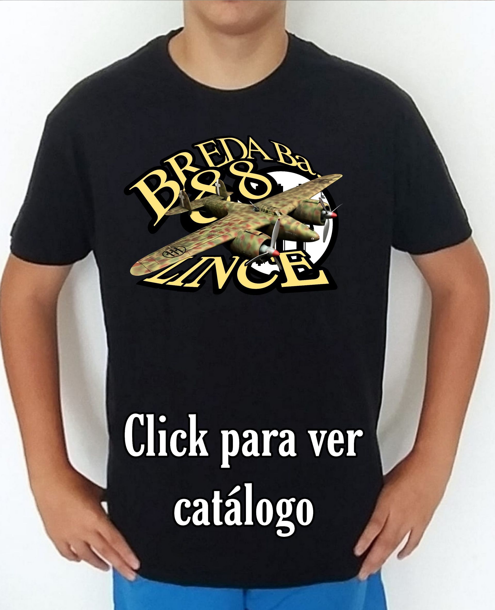 Colección camisetas aviones de combate 2WW Italia Breda BA-88 Lince Camiseta/t-shirt/playera, del catálogo de CamisetasMilitares.com en la colección aviones de combate 2WW Italia Breda BA-88 Lince