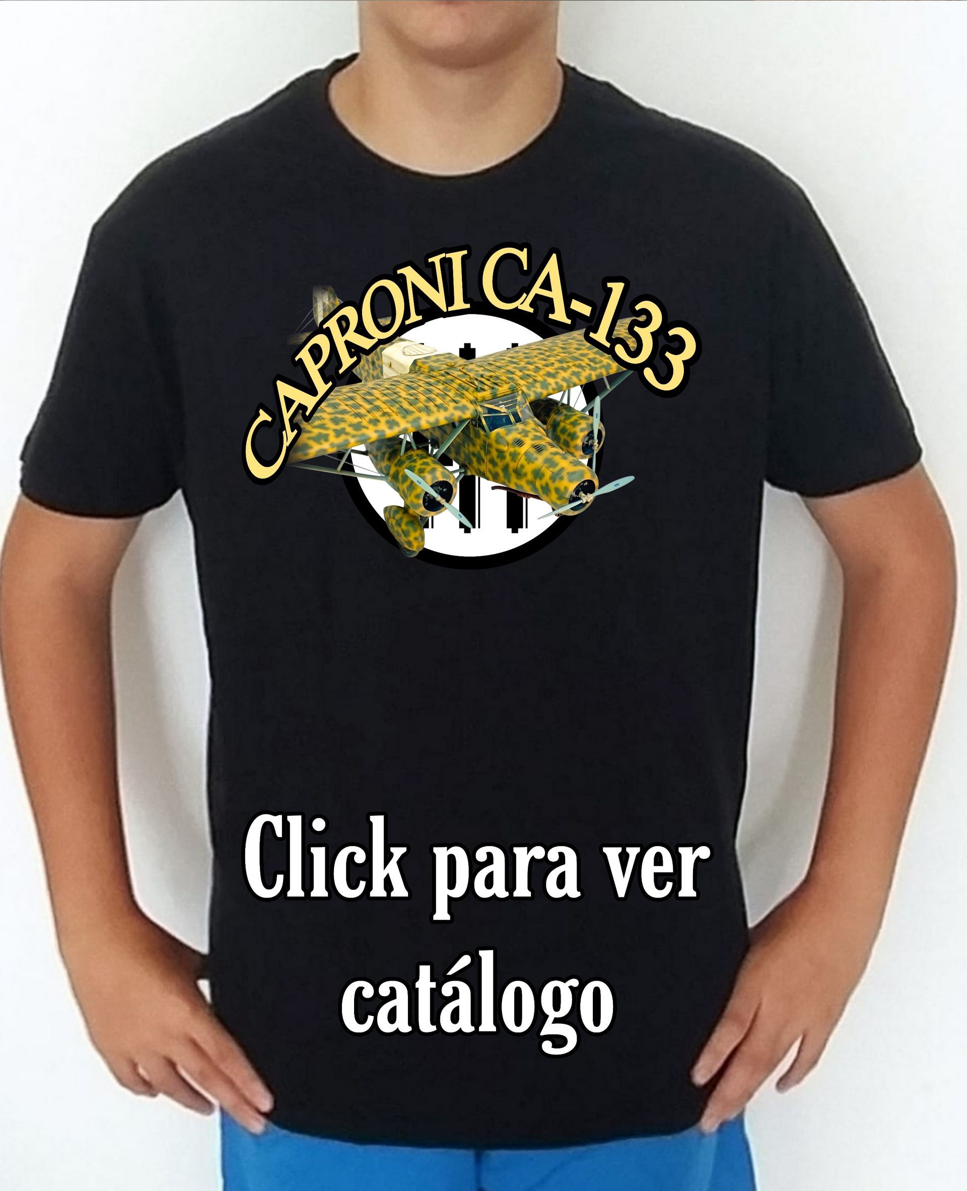 Colección camisetas aviones de combate 2WW Italia Caproni CA-133 Camiseta/t-shirt/playera, del catálogo de CamisetasMilitares.com en la colección aviones de combate 2WW Italia Caproni CA-133