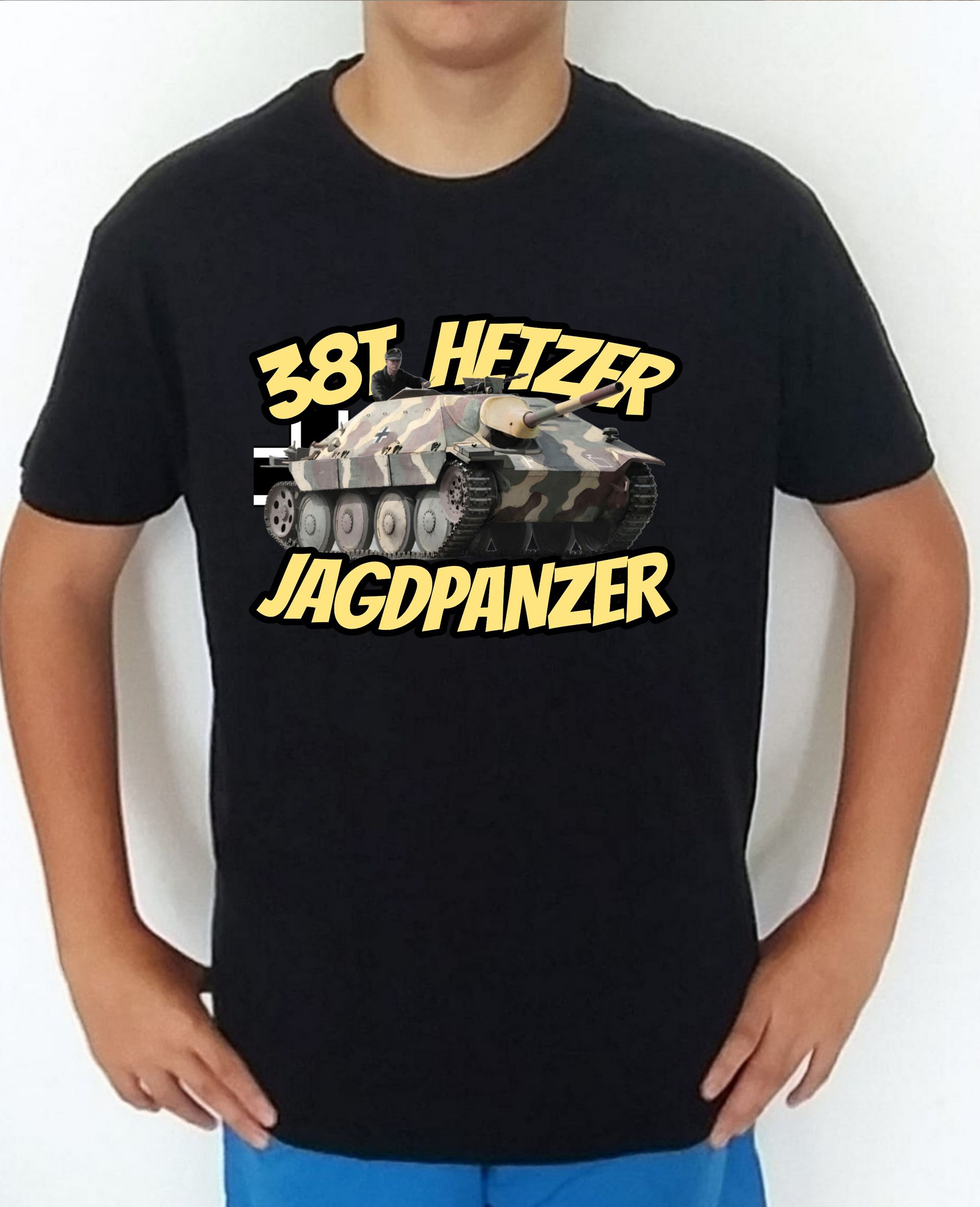Camiseta carros de combate 2WW Alemania Jadgpanzer 38t Hetzer nº 1 Camiseta, t-shirt, playera, del catálogo de camisetasmilitares.com,  en la colección carros de combate 2 W.W. de Alemania Jadgpanzer 38t Hetzer