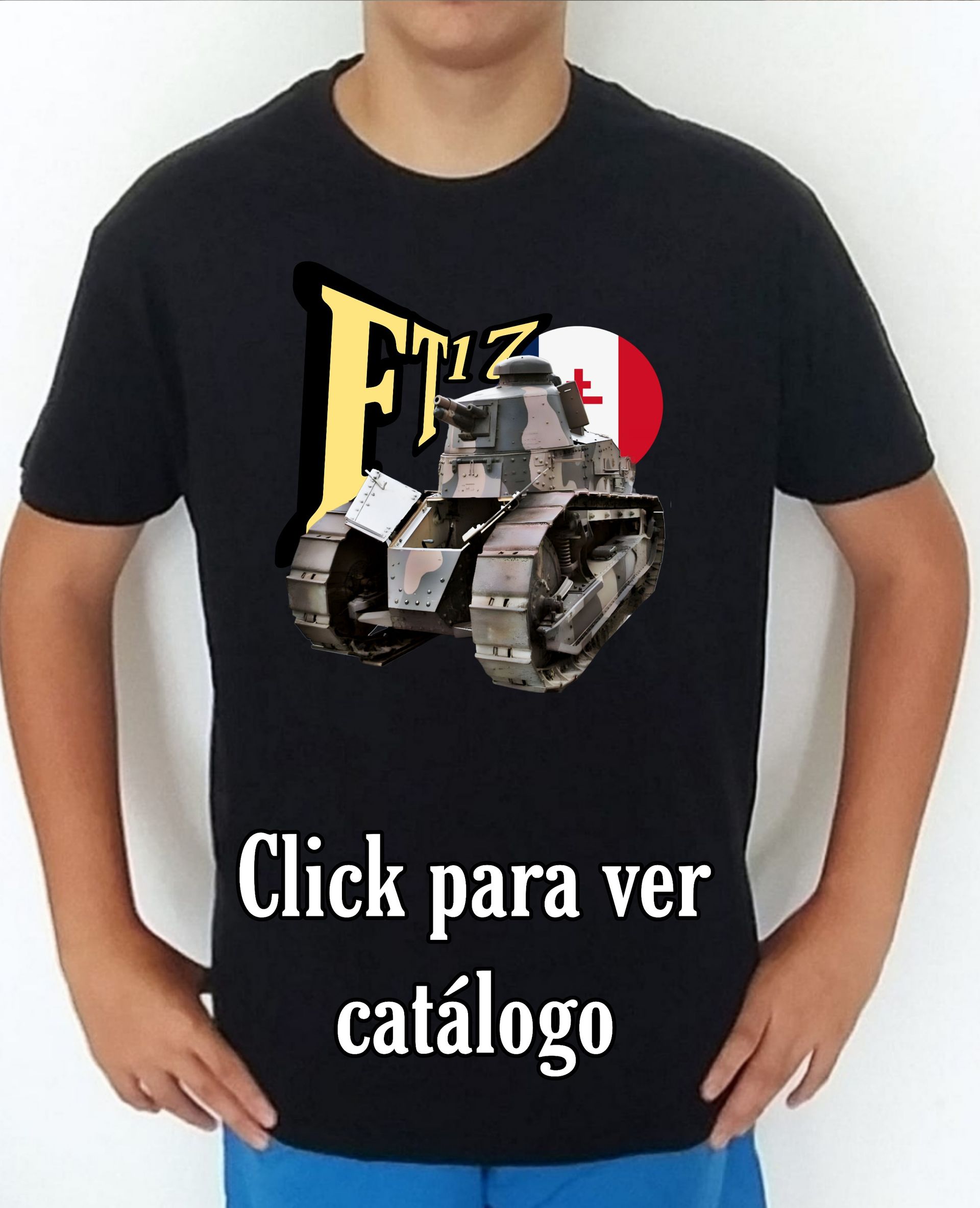 Colección camisetas carros de combate 2WW Francia FT-17 Camiseta/t-shirt/playera, del catálogo de CamisetasMilitares.com en la colección carros de combate 2WW Francia FT-17