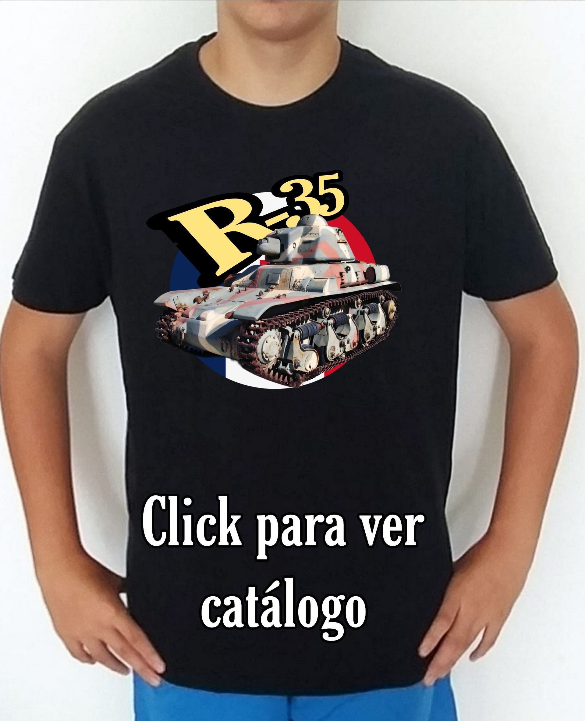 Colección camisetas carros de combate 2WW Francia AMR-35 Camiseta/t-shirt/playera, del catálogo de CamisetasMilitares.com  en la colección carros de combate 2WW Francia AMR-35